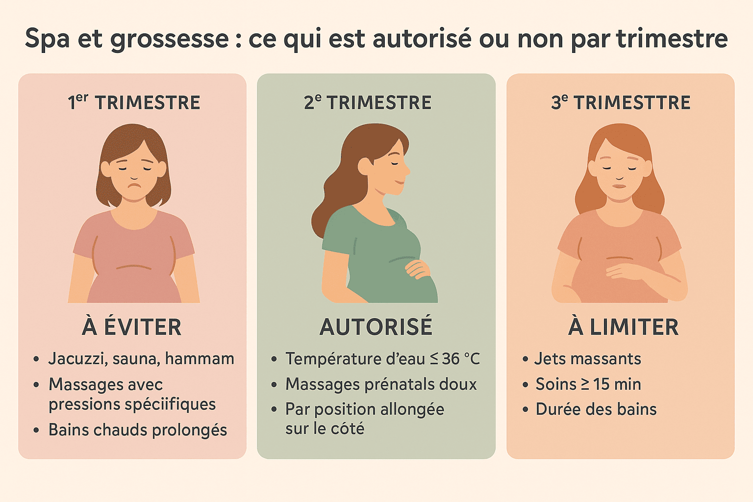 Spa grossesse : précautions et soins par trimestre